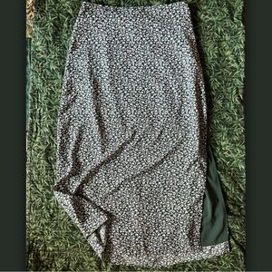 Abercrombie and Fitch floral green skirt with slit